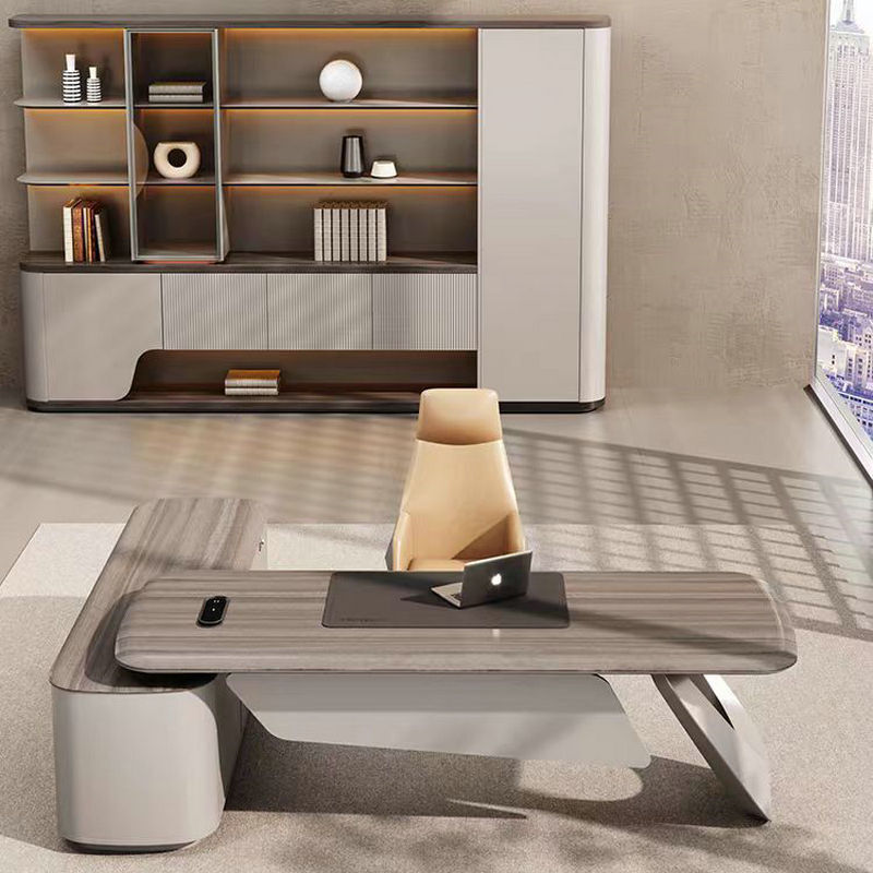 A modern and simple desk of office furniture at the table manager's table table and board table for the executive director.