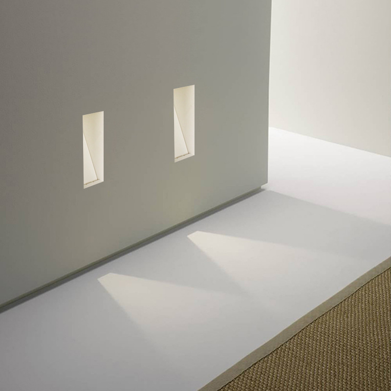 Embedded borderless foot-lighted steps across the corridor to remove light-controlled led wall corner lamps