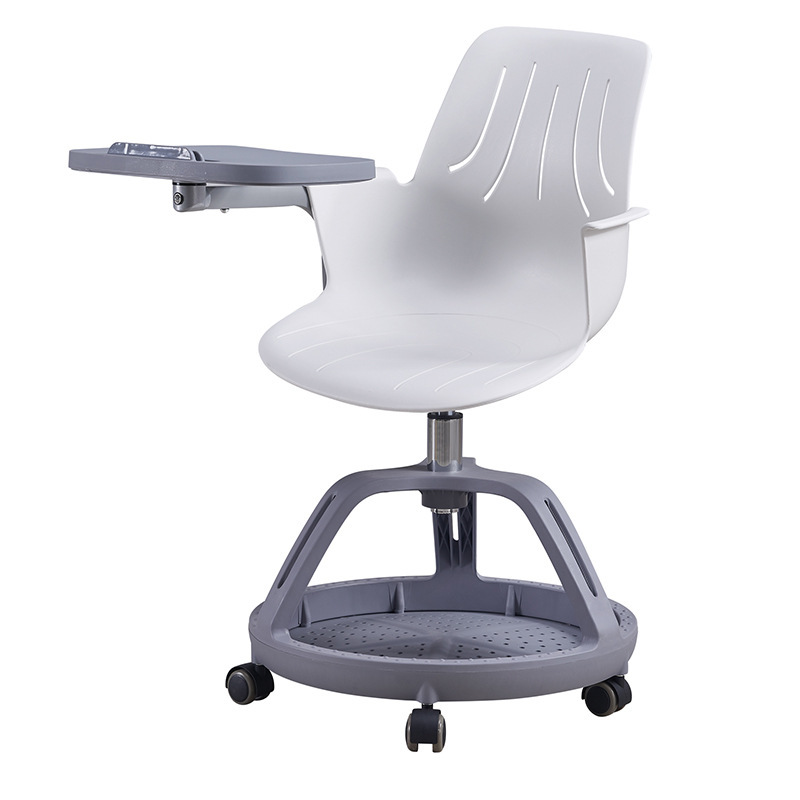 Classroom table and seat with wheeled writing board training chair for mobile plastic chair students