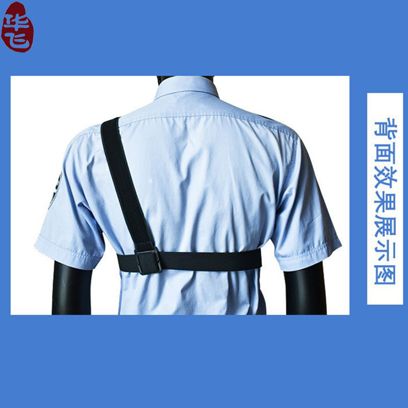 Law enforcement assistant recorder shoulder belts with a luminous walkie-talkie on top of the chest.