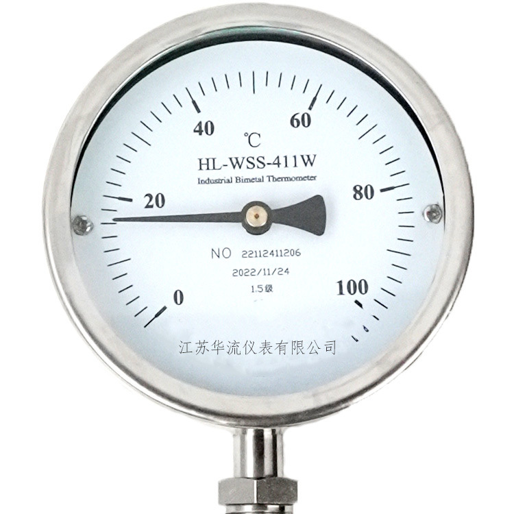 Two Metallic Thermometer stainless steel thermometer WSS-411 series in a 10,000-way direction.