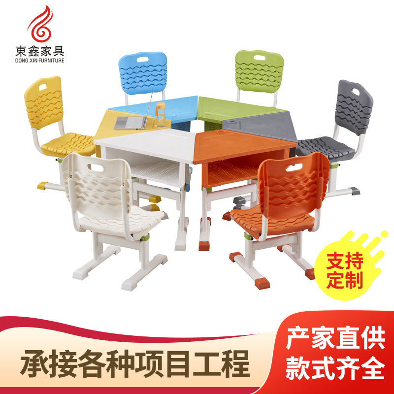 Students ' desks and chairs are collated with plastic class tables and chairs in educational institutions for conference lifts and lifts