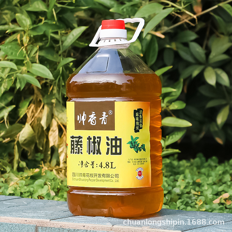 四川帅青藤椒油4.8L桶装特麻花椒油麻油麻椒油餐饮直供