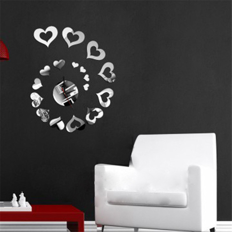 Cross-border product home-decoration with a love wall and an idea to hang a Nordic windroom background wall wall clock