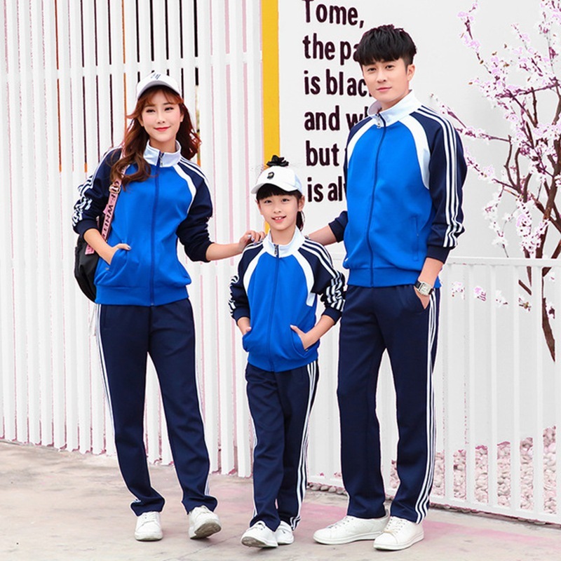 A sports suit for couples in a class of white junior high and high school students at the School of High School Uniforms, Autumn and Winter