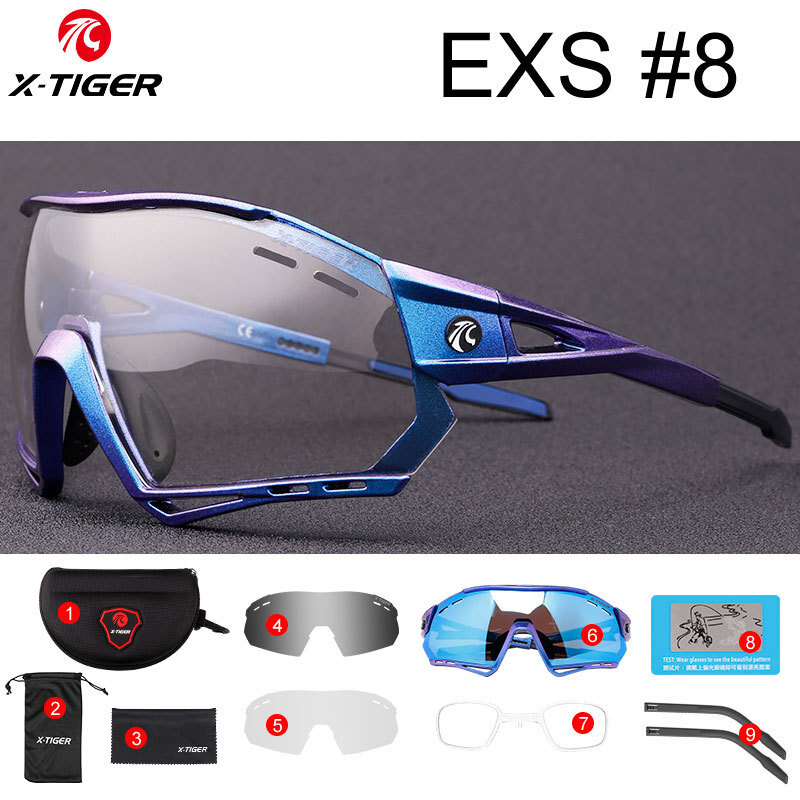 X-tiger's new EXS outdoor cycling lenses 3 lenses outdoor sports mirrors for men and women