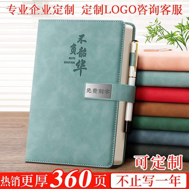 a 5-buttoned notebook custom logo wholesale business meeting transcript B5 office learning notebook