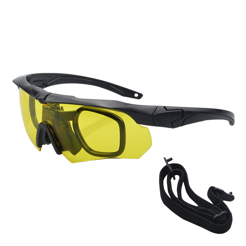 Tactical goggles for impact-proofing, field-scrambling, eye-fishing, sunglasses.