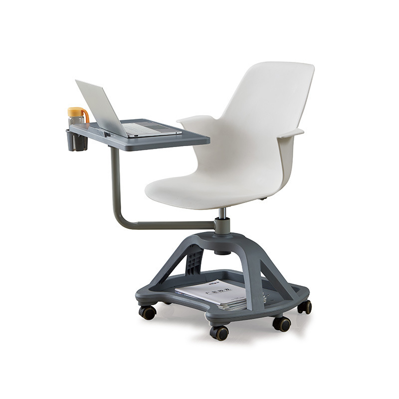 Workshop chair, 360 degrees rotation of plastic with writing board, customized by the manufacturer