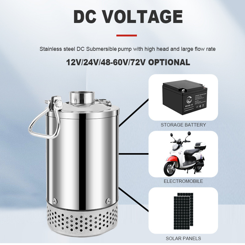 2 นิ้วไหลตรง 12v2448v6072v ปั๊มโซลาร์ขวด