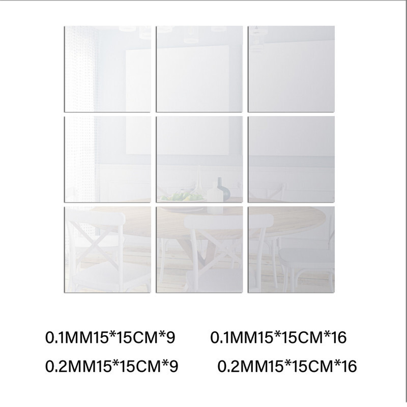 15*15 cm squared mirror wall to house decoration combination to move cross-border product