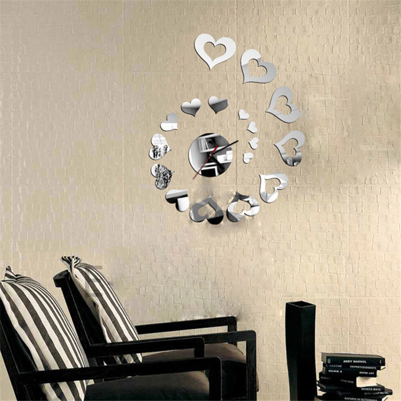 Cross-border product home-decoration with a love wall and an idea to hang a Nordic windroom background wall wall clock