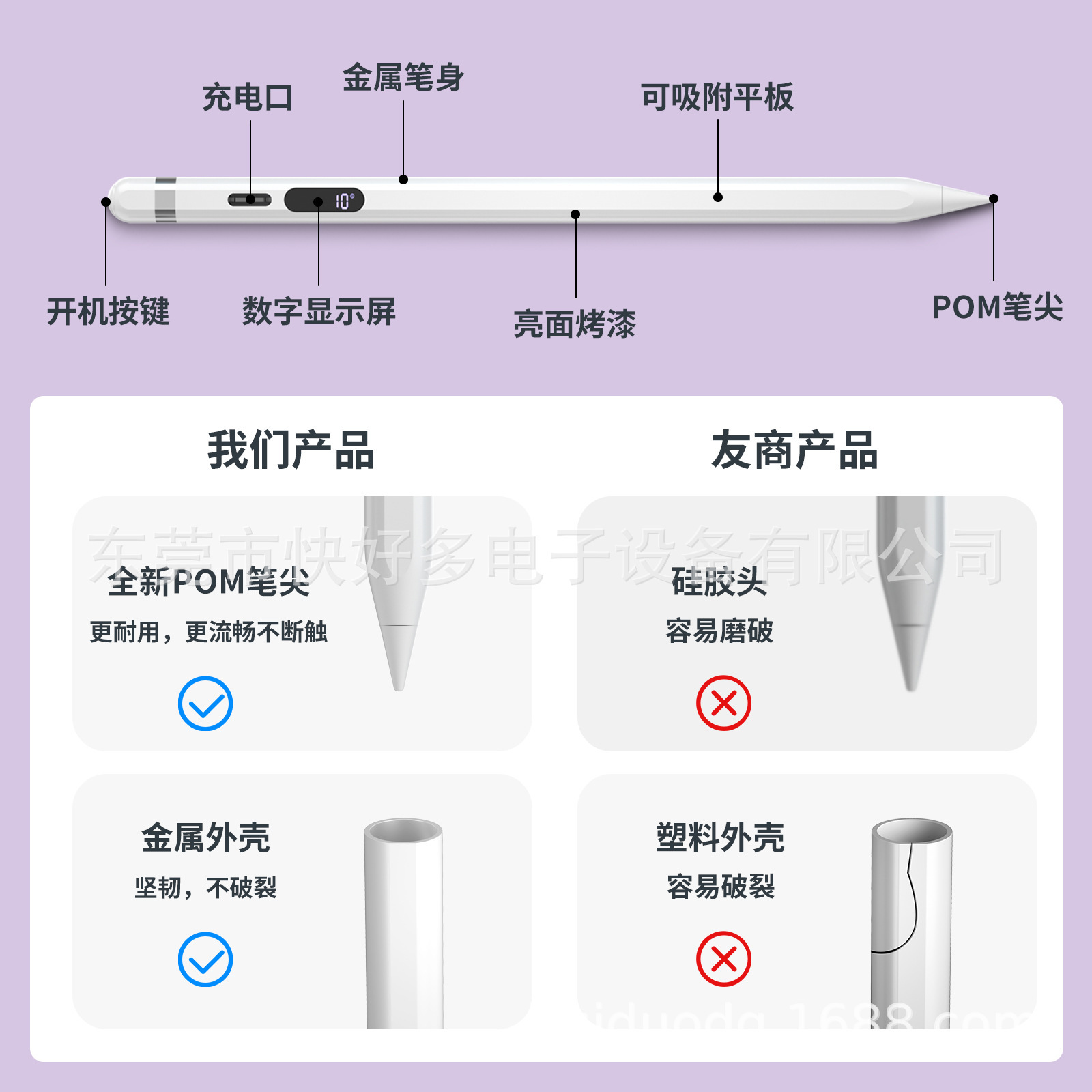 定制Applepencil同款电容笔适用苹果平板iPad蓝牙手势绘画手写笔