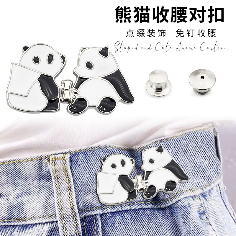 Cute cartoon panda pants, pants on the waist and back, with a little tweezer and a little dress.