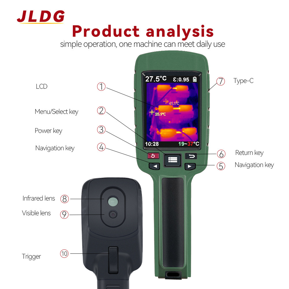 Thermal imagers are provided directly by JD-108 HIDI industrial hand-held heat screens