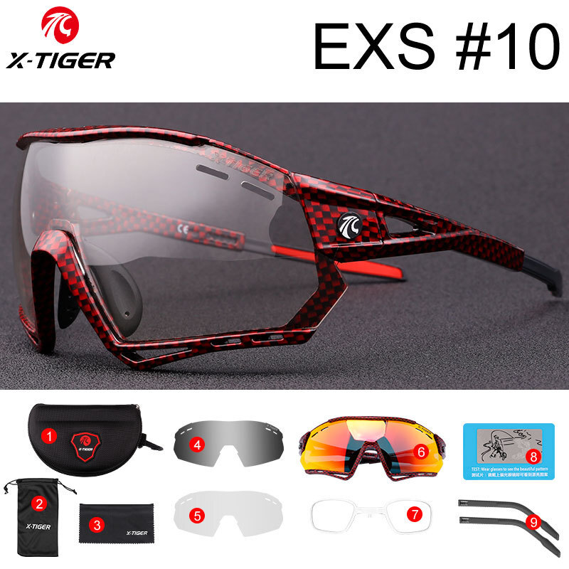 X-tiger's new EXS outdoor cycling lenses 3 lenses outdoor sports mirrors for men and women