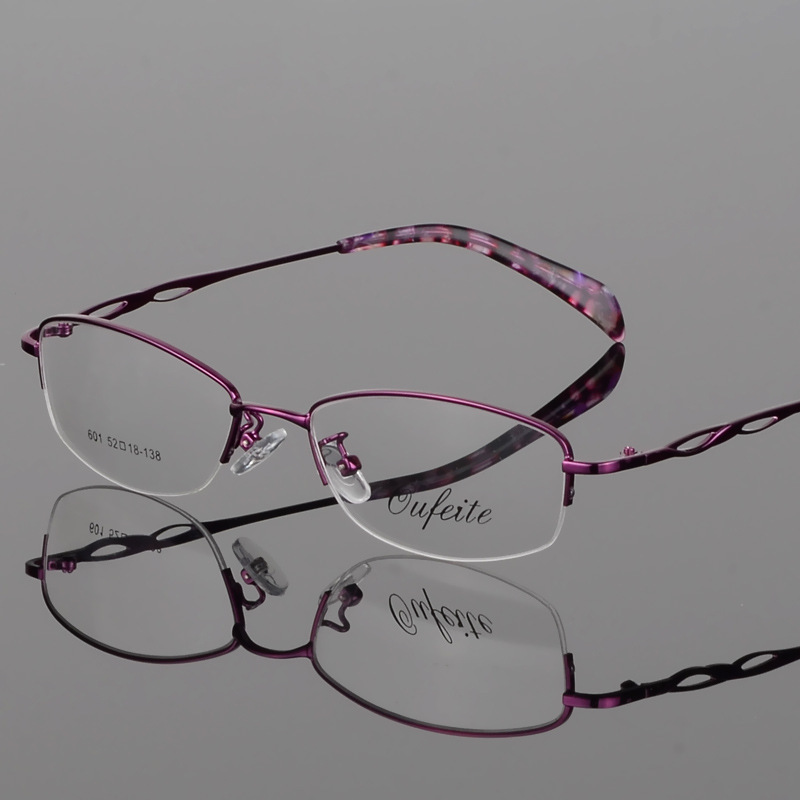 The old-age close-sighted blue-ray mirror frame for a lady's business eye frame metal semi-arranged titanium alloy