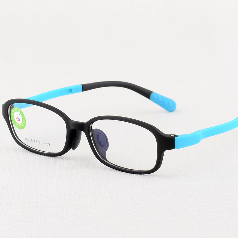 The new color-colored cartoon silica children's eyeglass frames are wholesaled with Korean super light glasses frame skin paint.