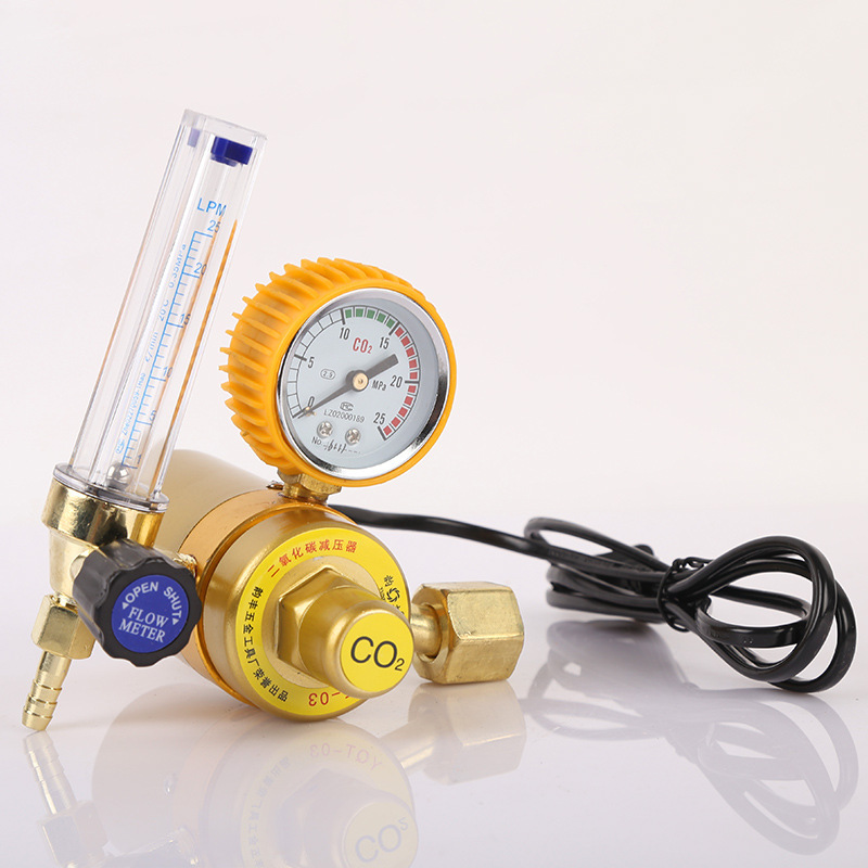 Gas-repressure valves, welder-repressors, wholesale, single-stage shock-proof CO2 gauges.