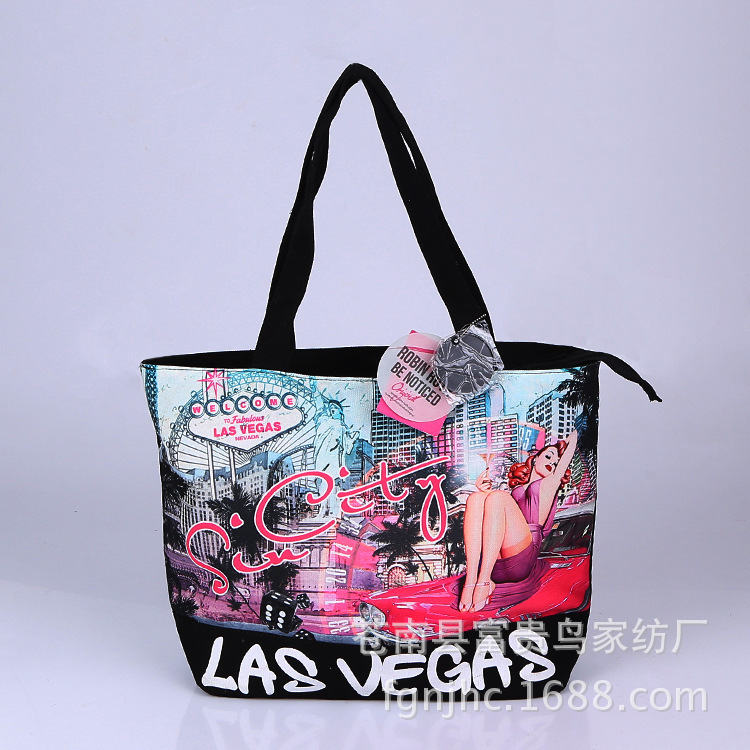 The factory's new money receives handbags, creative colour printing of handbag shopping bags, cotton bags.