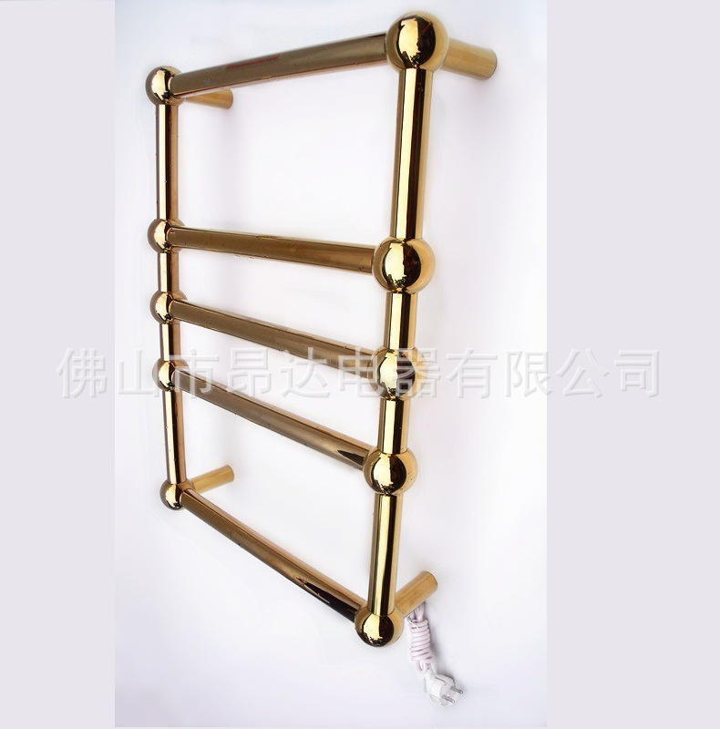 ONDA. ấm áp 304 thép không rỉ, vàng PVD, IP55 lò sưởi nóng, giá treo khăn hình cầu