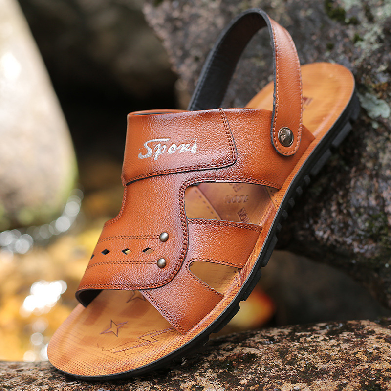 Summer New Shoemen Recreational Shoe Creative Flowing Shoes Korean Beach Shoes Large-sized Male Shoes