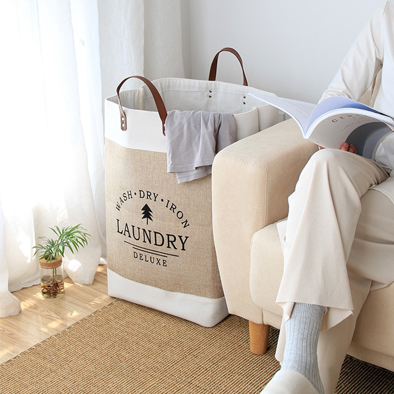 Customized dirty dress baskets with hand-held baskets of folded cloth packs of cotton MIT laundry baskets
