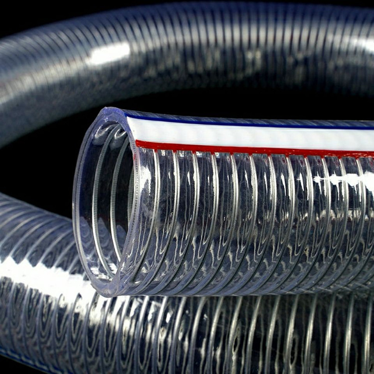 The plant sells the pvc translucent wire hoses for grinding steel pipes.