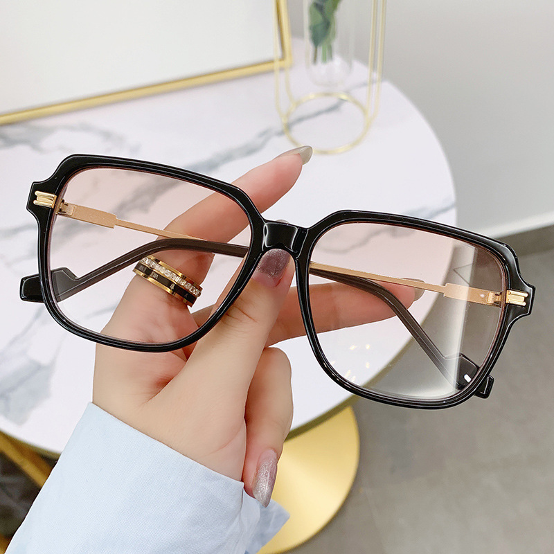 2021 new fashion-proof blue-ray lenses, big frame thin glasses, short-sighted.