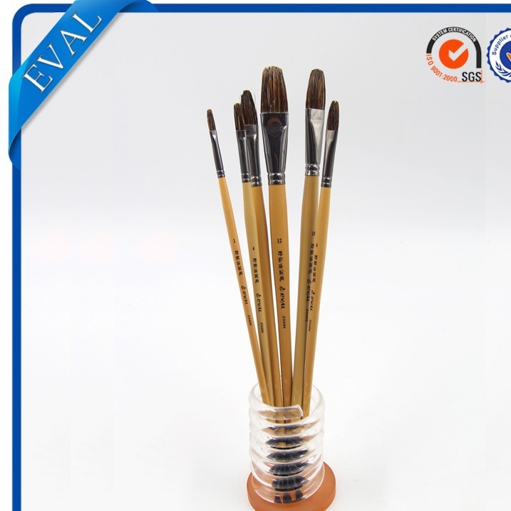 A painting producer customises six sets of pork chop pen brushes.