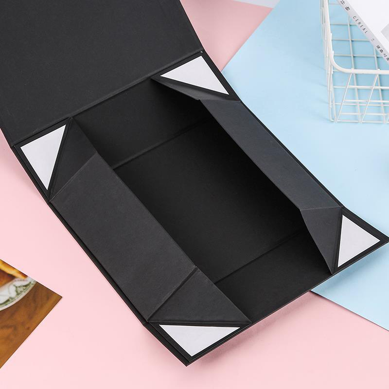 Wholesale of a single-cap wrapper box, black folding of a flower-suction box, hard-paper box gift box