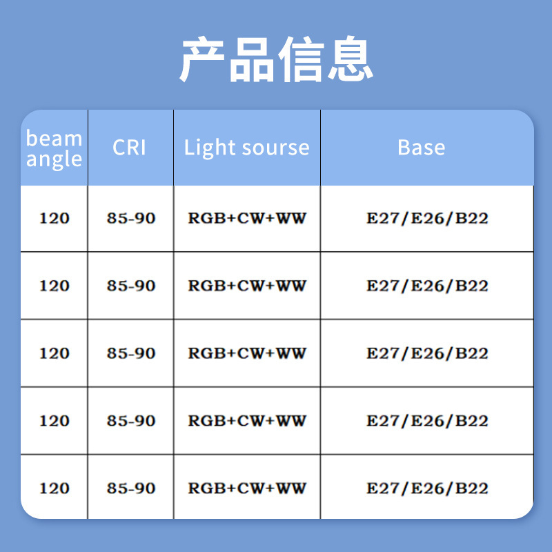 跨境新款蓝牙遥控LED球泡灯遥控RGB七彩变色调光冷暖涂鸦智能灯泡