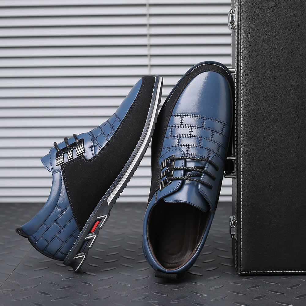 Men with round head and single shoes with large pairs of male shoes across the border