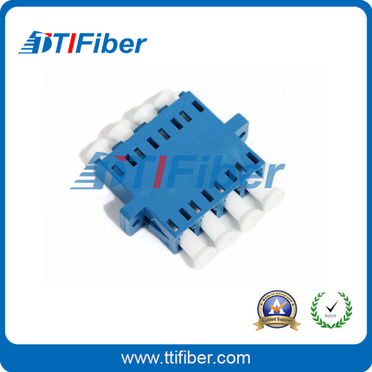 厂家直销 LC-LC多模四联适配器 光纤法兰盘 LC光纤藕合器 可按需