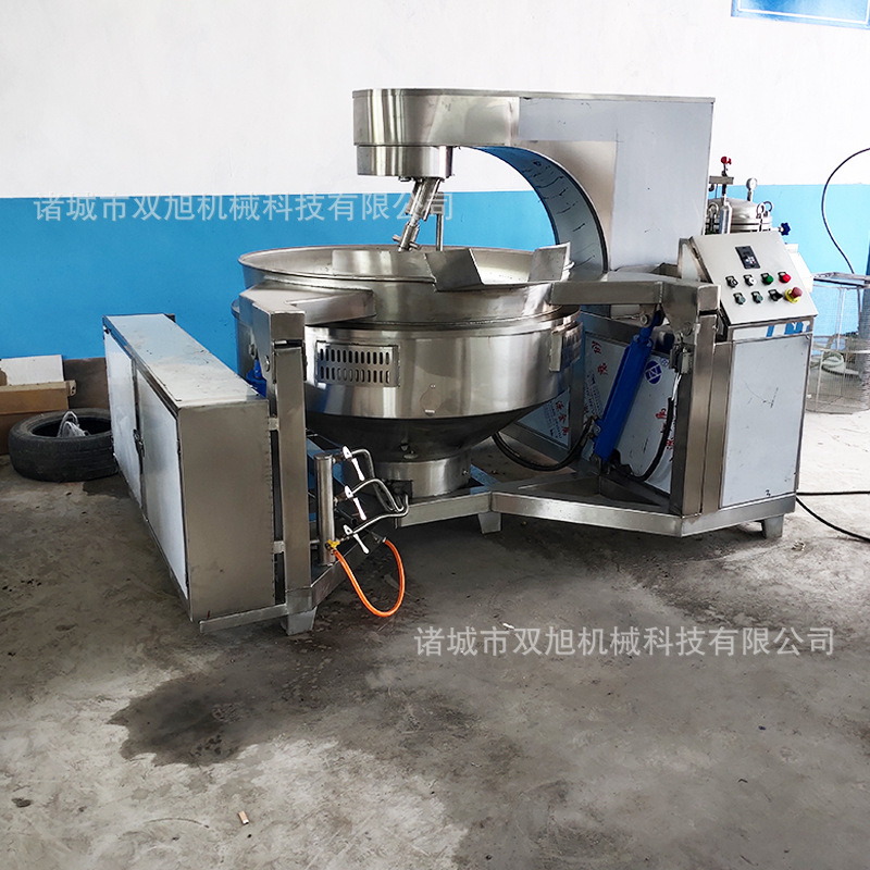 Cả nồi hơi lửa, bếp nhà hàng, máy trộn nước sốt thịt bò.