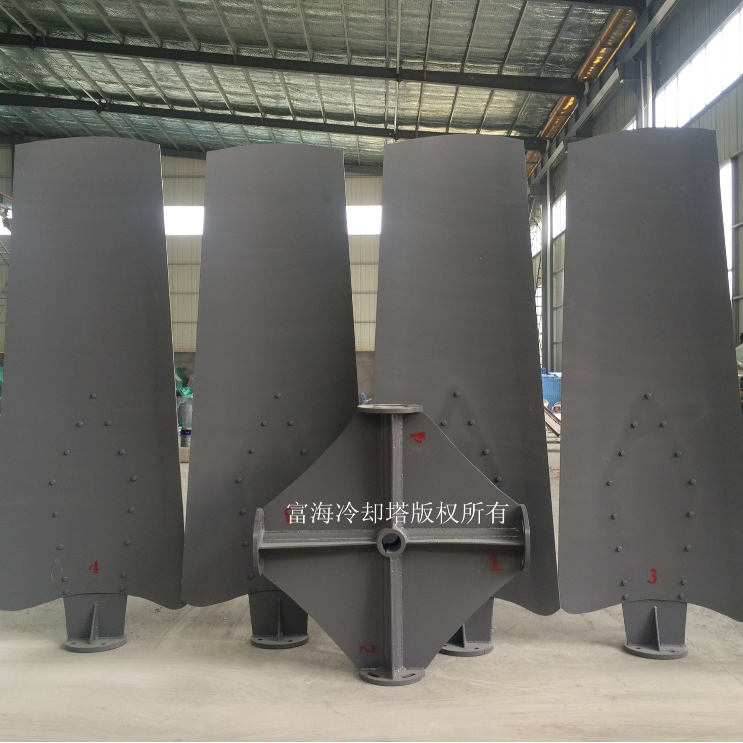 Supply of cooling tower fans, aluminium alloy materials, 4.7 m in diameter, cooling tower blades.