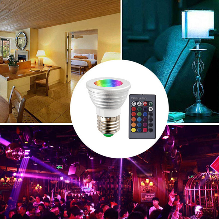 LED Light E277 remote ragb light, high power 3W chip screw smart remote light
