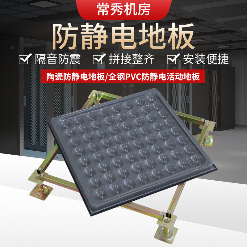 Ceramic electrostatic floors, all steel-mounted empty floors, ivory white orchid school room, antistatic.