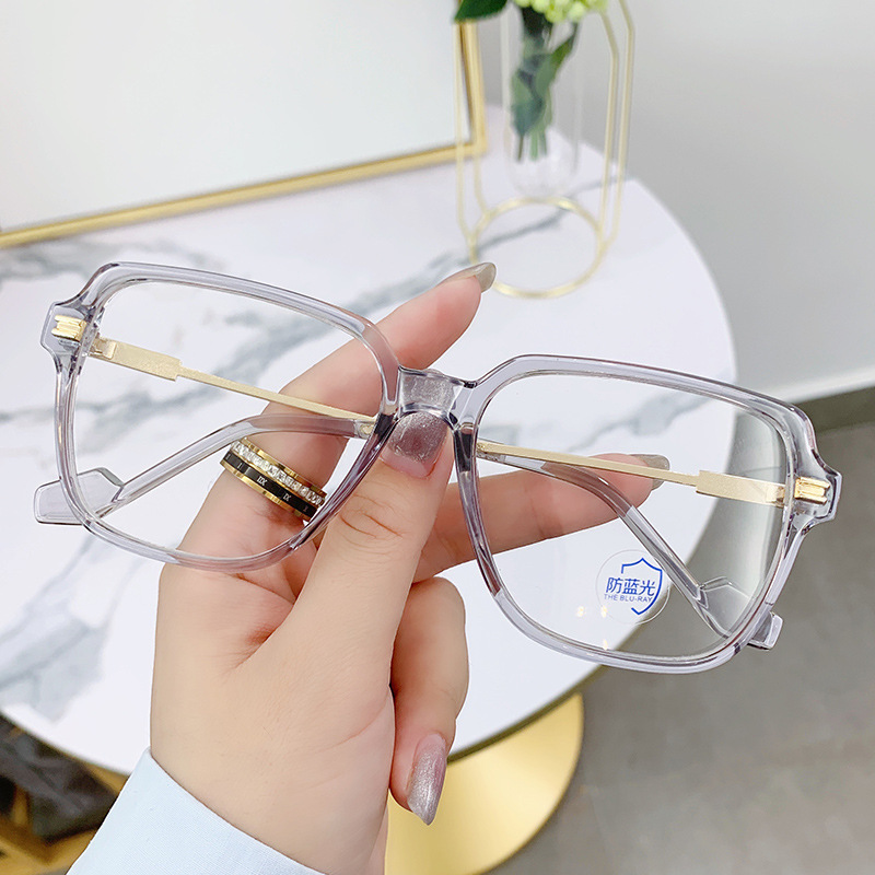 2021 new fashion-proof blue-ray lenses, big frame thin glasses, short-sighted.