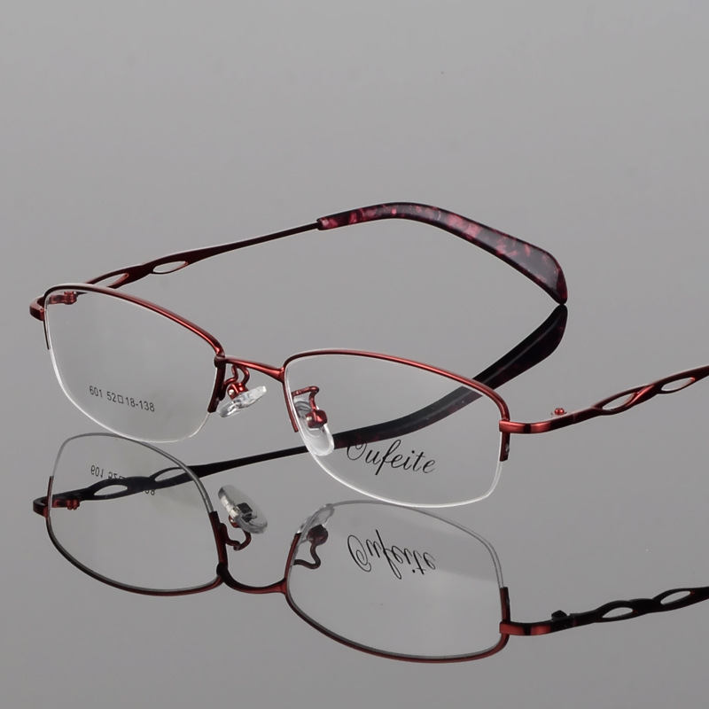 The old-age close-sighted blue-ray mirror frame for a lady's business eye frame metal semi-arranged titanium alloy