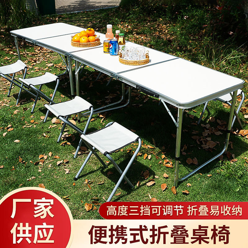 Portable and easy-to-house fold table tables and chairs in the open