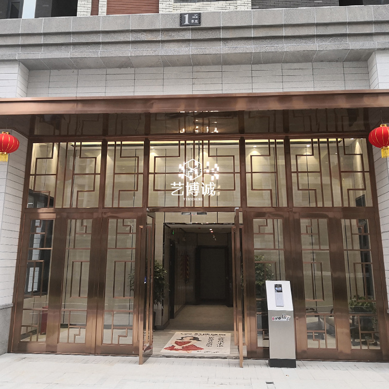 Customizing the hotel block doors, engineering metal non-college factory, roses, stainless steel.