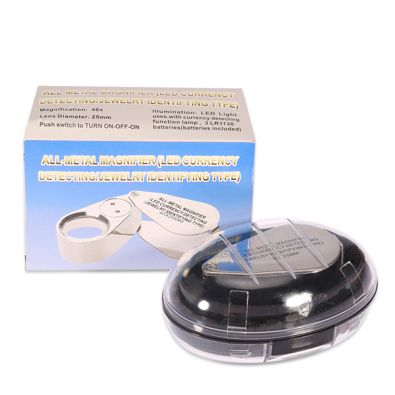 Ngôi sao 9890 đầy khung kim loại với ánh sáng 2D và một thiết bị nhận diện đồ trang sức gấp.
