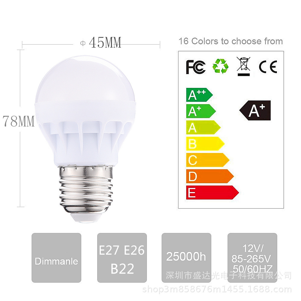 The factory sells seven coloured led bulbs.