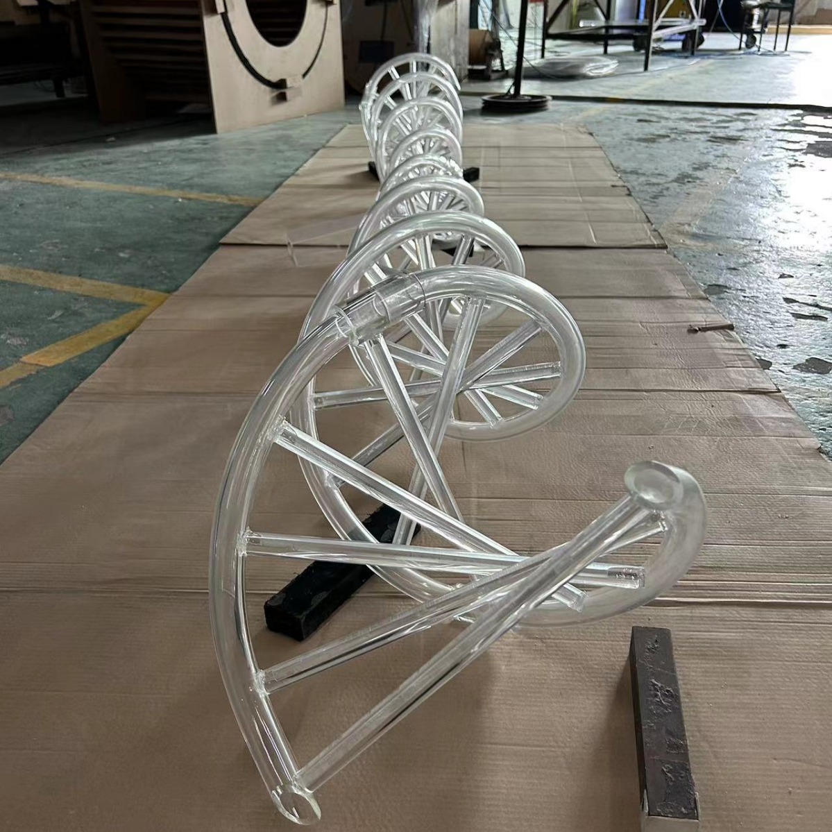 透明亞克力管藝術裝置  基因鏈模型展覽展示 有機玻璃