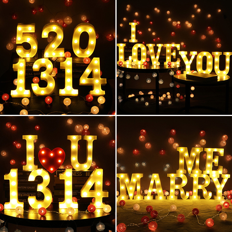 Net LED with a light in English for a romantic proposal of DIY for the GIRL birthday party