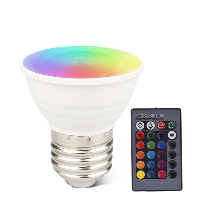 The manufacturer's distribution of the LED cup smart-controlled ragb seven-colored light for GU10 E27 conceiving.