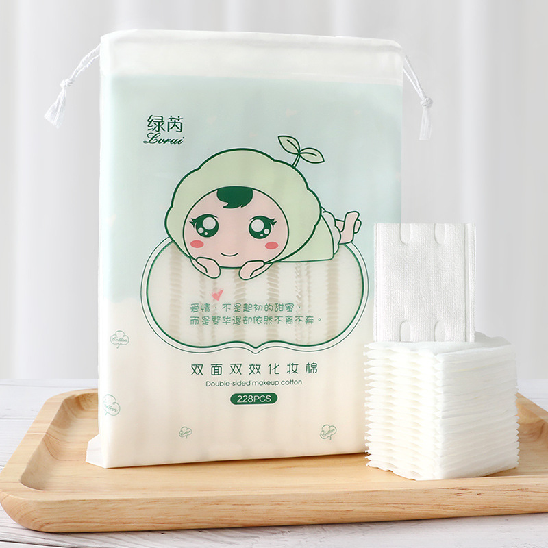 Một lần trang điểm bằng cotton 228 tầng, hai mặt, hai mặt, làm sạch mặt bông.