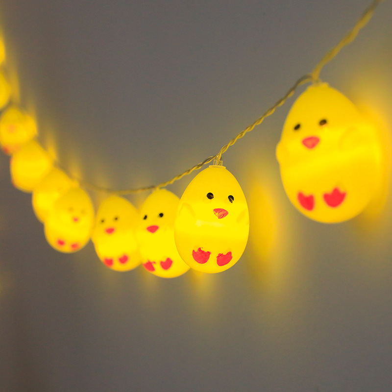 LED's new Easter Decoration Lights with yellow chickens hatching eggs and husk light batteries distributing USB