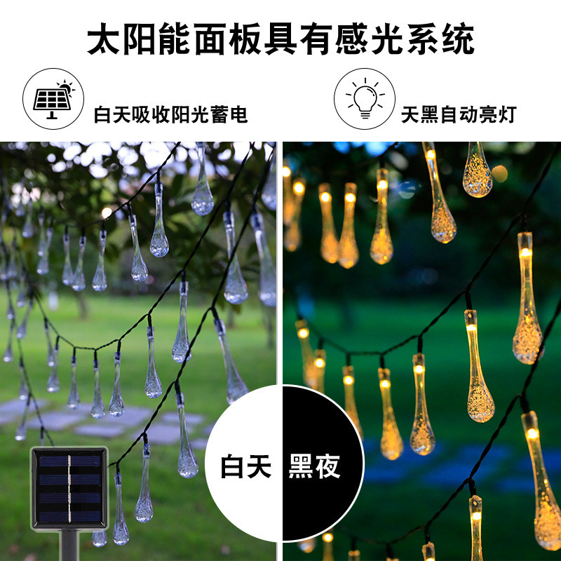 LED Solar water droplights, rain drops, water-proof garden garden decorations